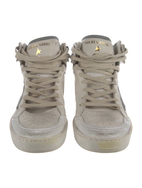 Golden Goose Leather Printed Wedge Sneakers