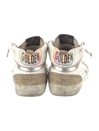 Golden Goose Suede Colorblock Pattern Sneakers