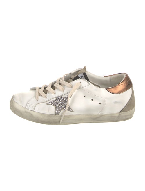 Golden Goose Leather Glitter Accents Sneakers