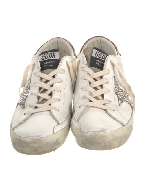Golden Goose Leather Glitter Accents Sneakers