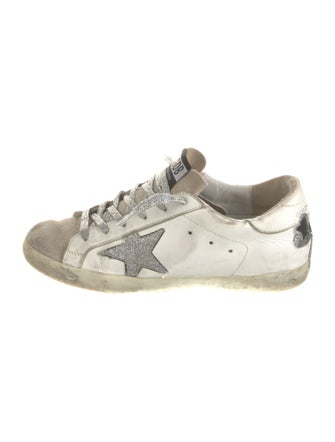 Golden Goose Leather Graphic Print Sneakers