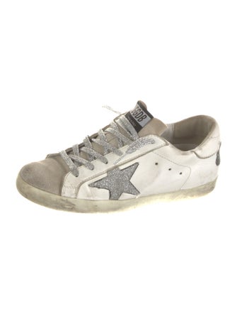 Golden Goose Leather Graphic Print Sneakers