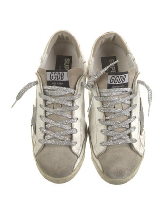 Golden Goose Leather Graphic Print Sneakers