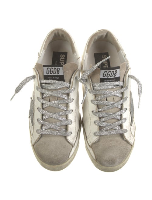 Golden Goose Leather Graphic Print Sneakers