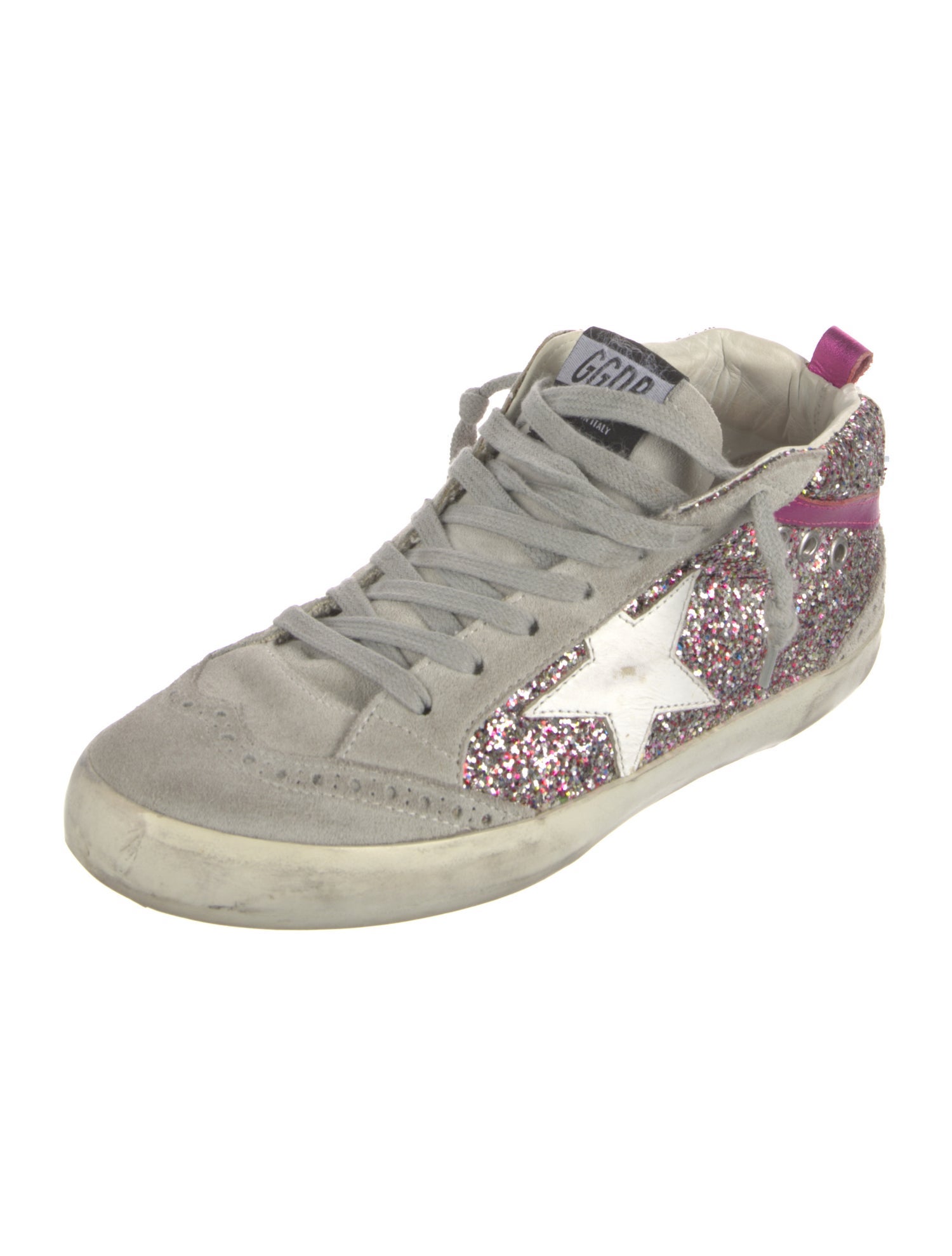 Golden Goose Suede Colorblock Pattern Sneakers