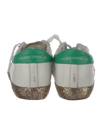 Golden Goose Leather Glitter Accents Sneakers