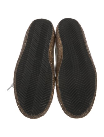 Golden Goose Leather Glitter Accents Sneakers