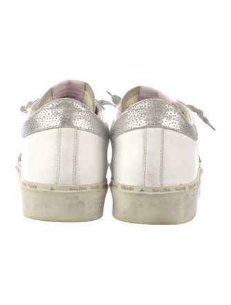 Golden Goose Leather Floral Print Sneakers