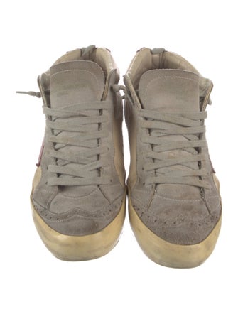 Golden Goose Leather Graphic Print Sneakers