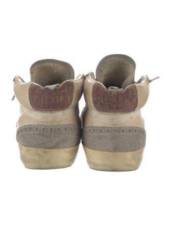 Golden Goose Leather Graphic Print Sneakers