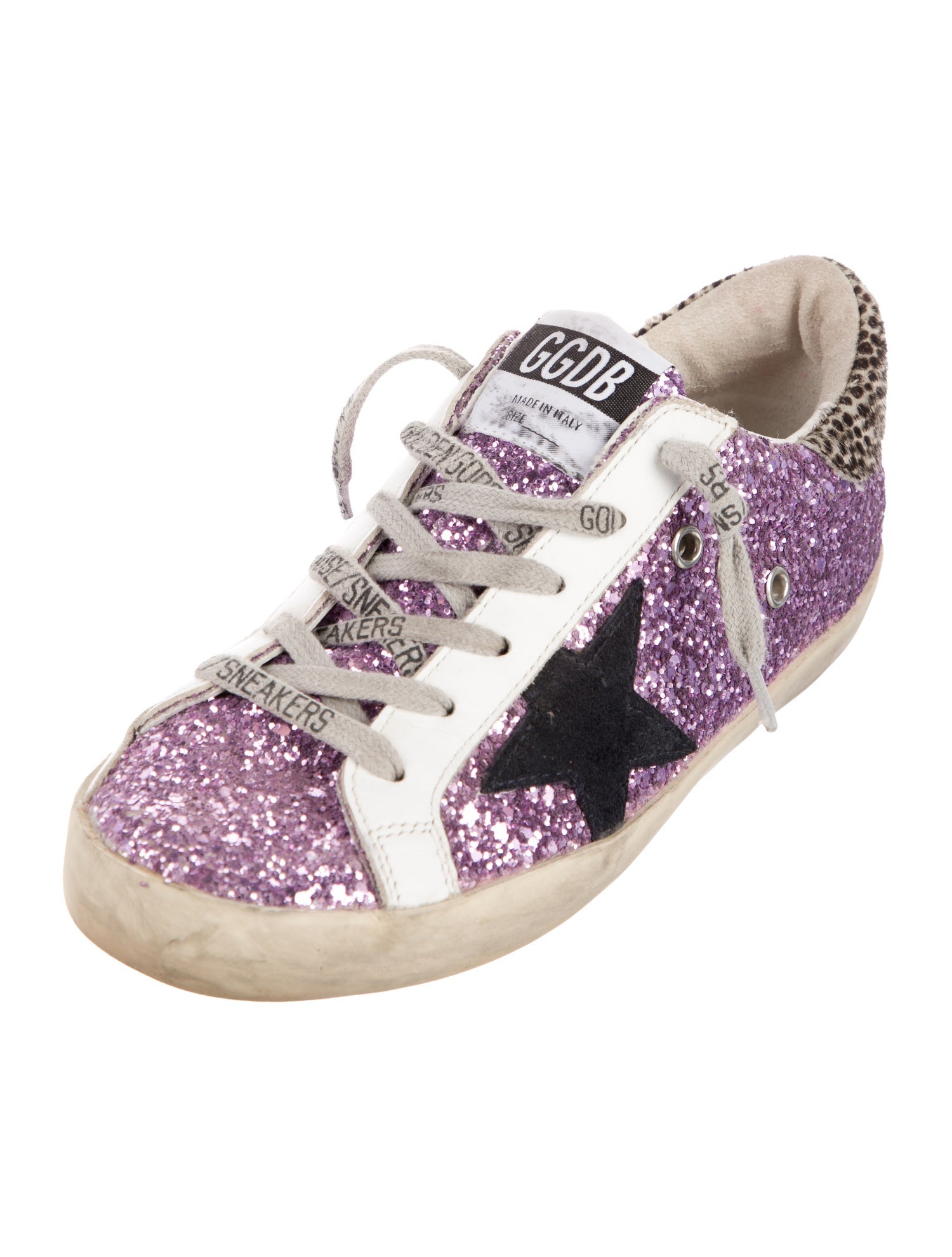 Golden Goose Glitter Animal Print Sneakers