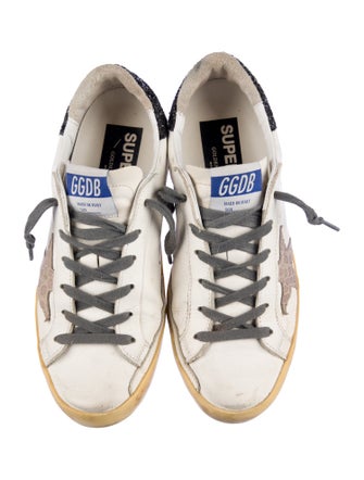 Golden Goose Leather Glitter Accents Sneakers