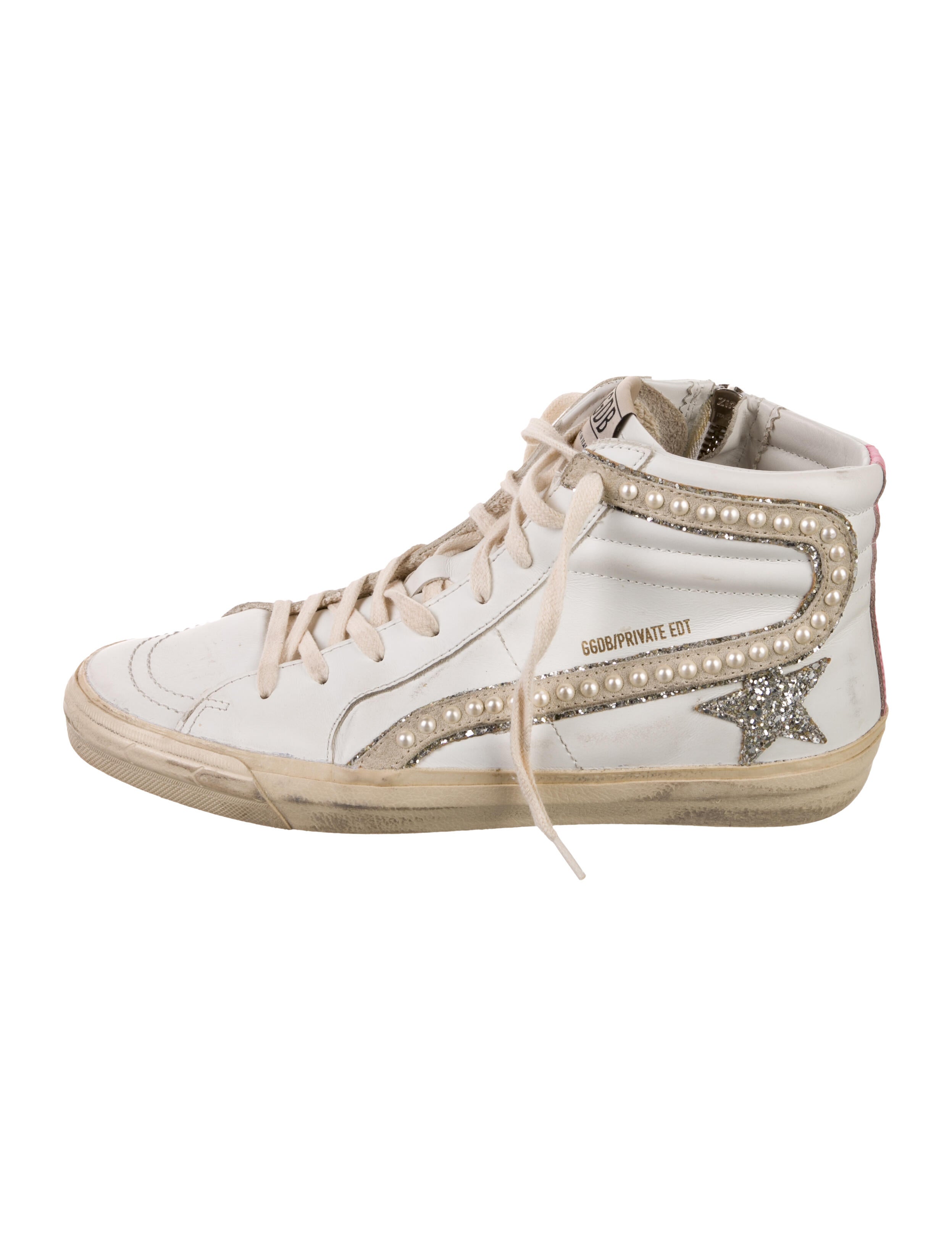 Golden Goose Leather Beaded Accents Sneakers