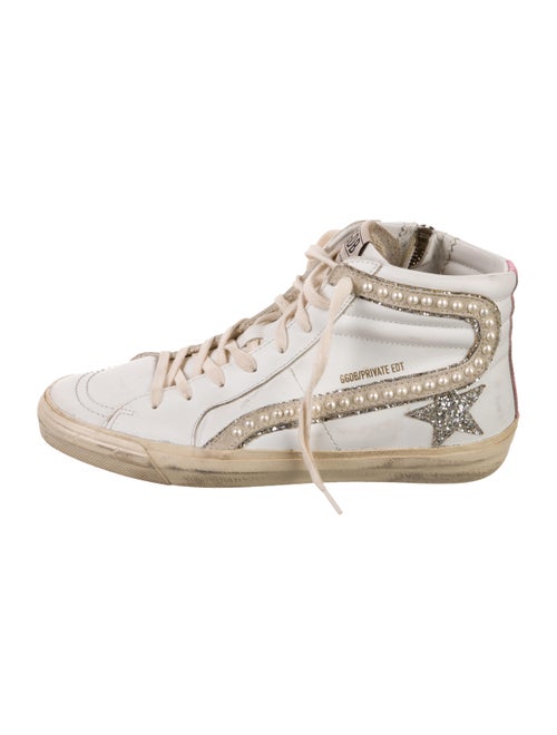 Golden Goose Leather Beaded Accents Sneakers