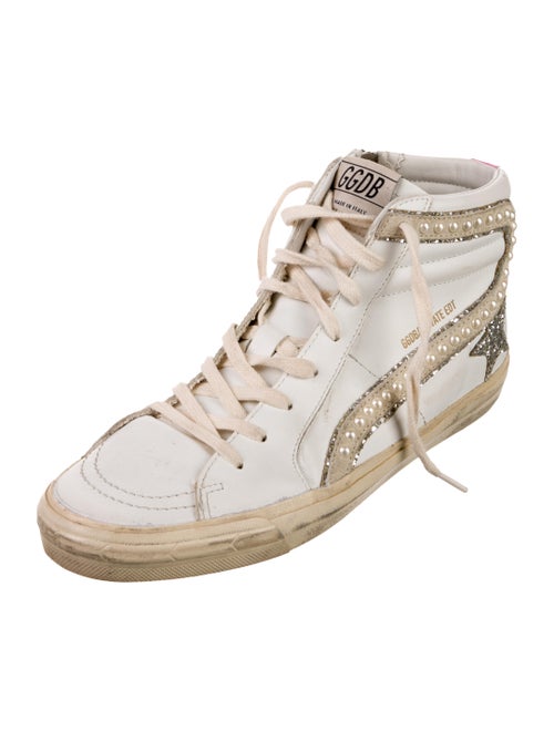 Golden Goose Leather Beaded Accents Sneakers