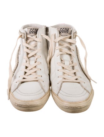 Golden Goose Leather Beaded Accents Sneakers