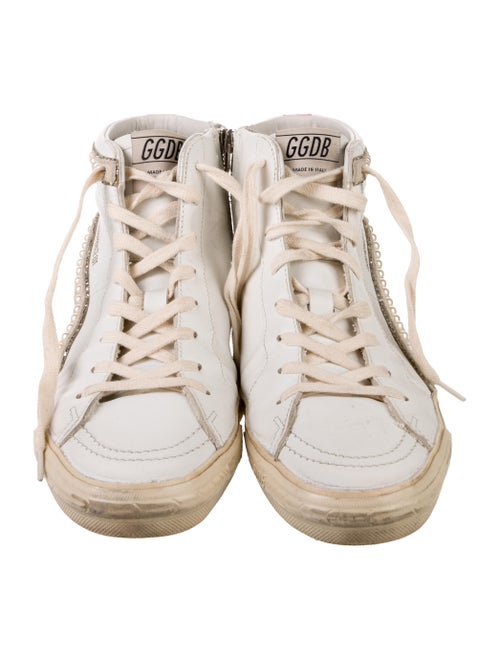 Golden Goose Leather Beaded Accents Sneakers