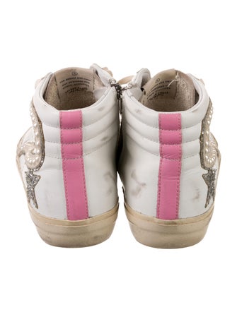 Golden Goose Leather Beaded Accents Sneakers