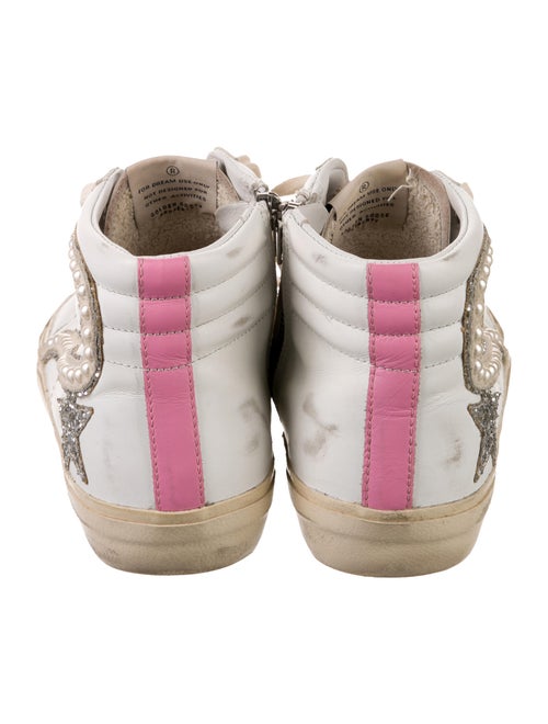 Golden Goose Leather Beaded Accents Sneakers