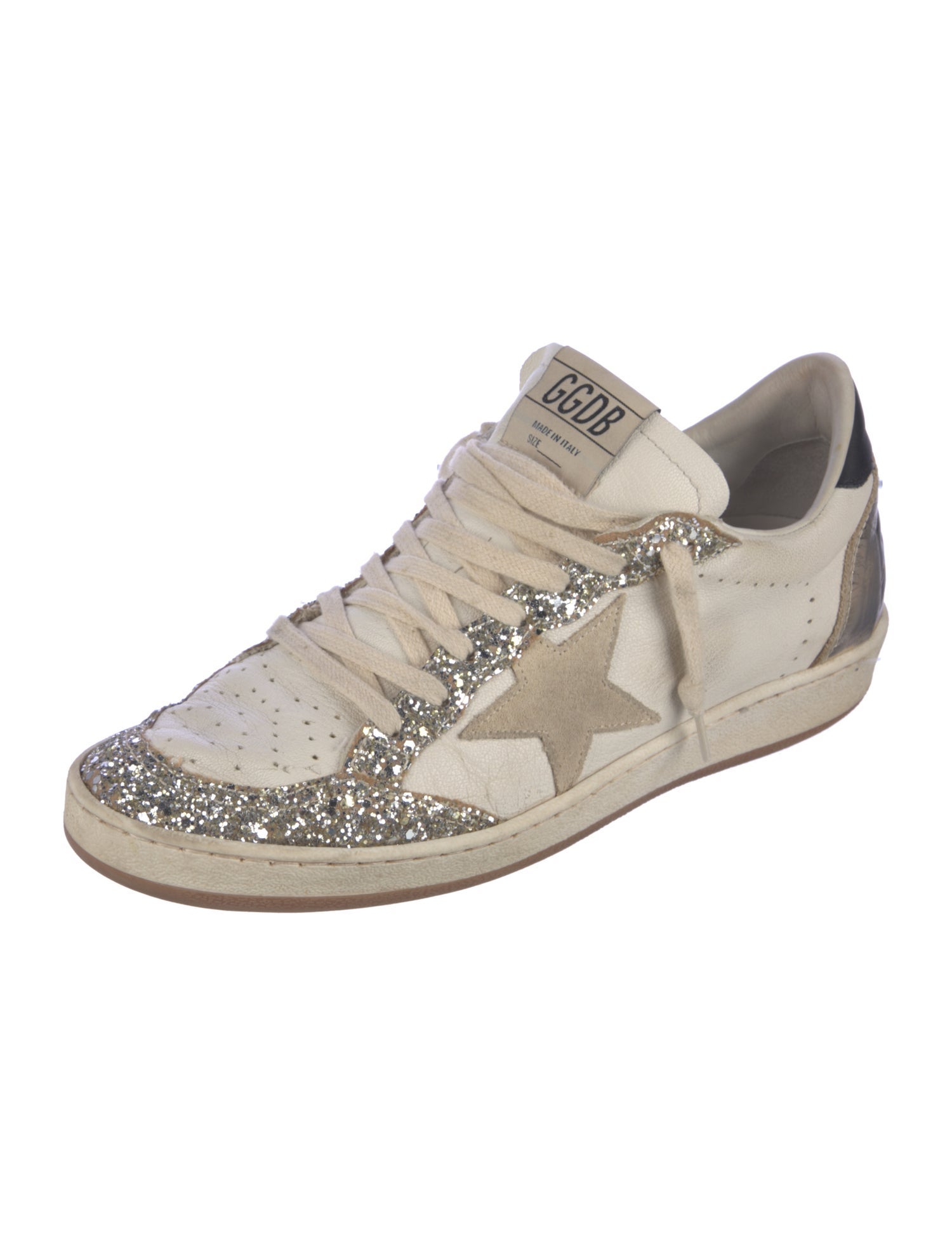 Golden Goose Leather Colorblock Pattern Sneakers