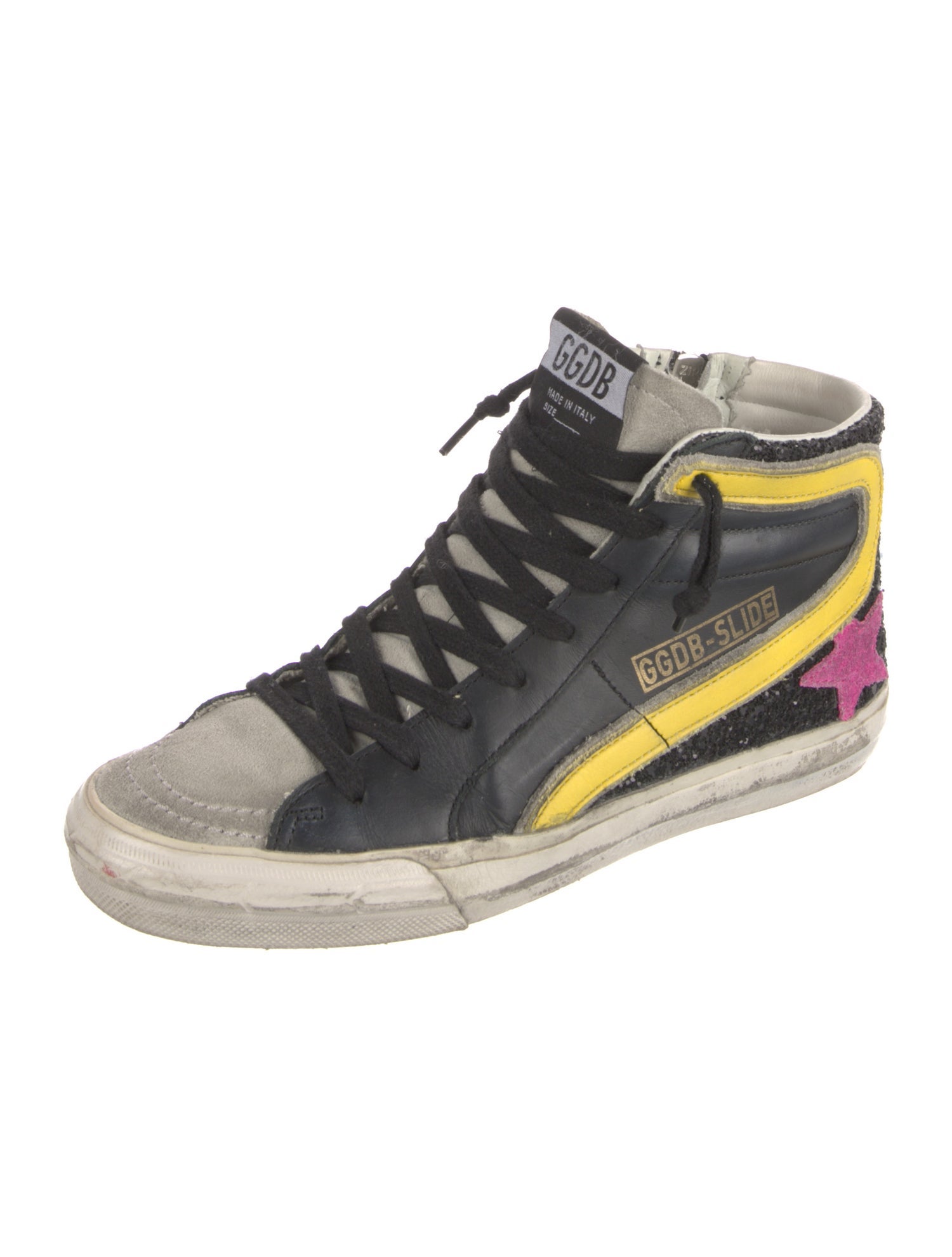 Golden Goose Leather Colorblock Pattern Sneakers