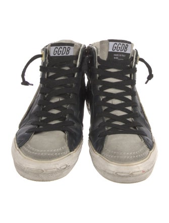 Golden Goose Leather Colorblock Pattern Sneakers