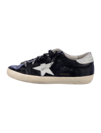 Golden Goose Leather Graphic Print Sneakers