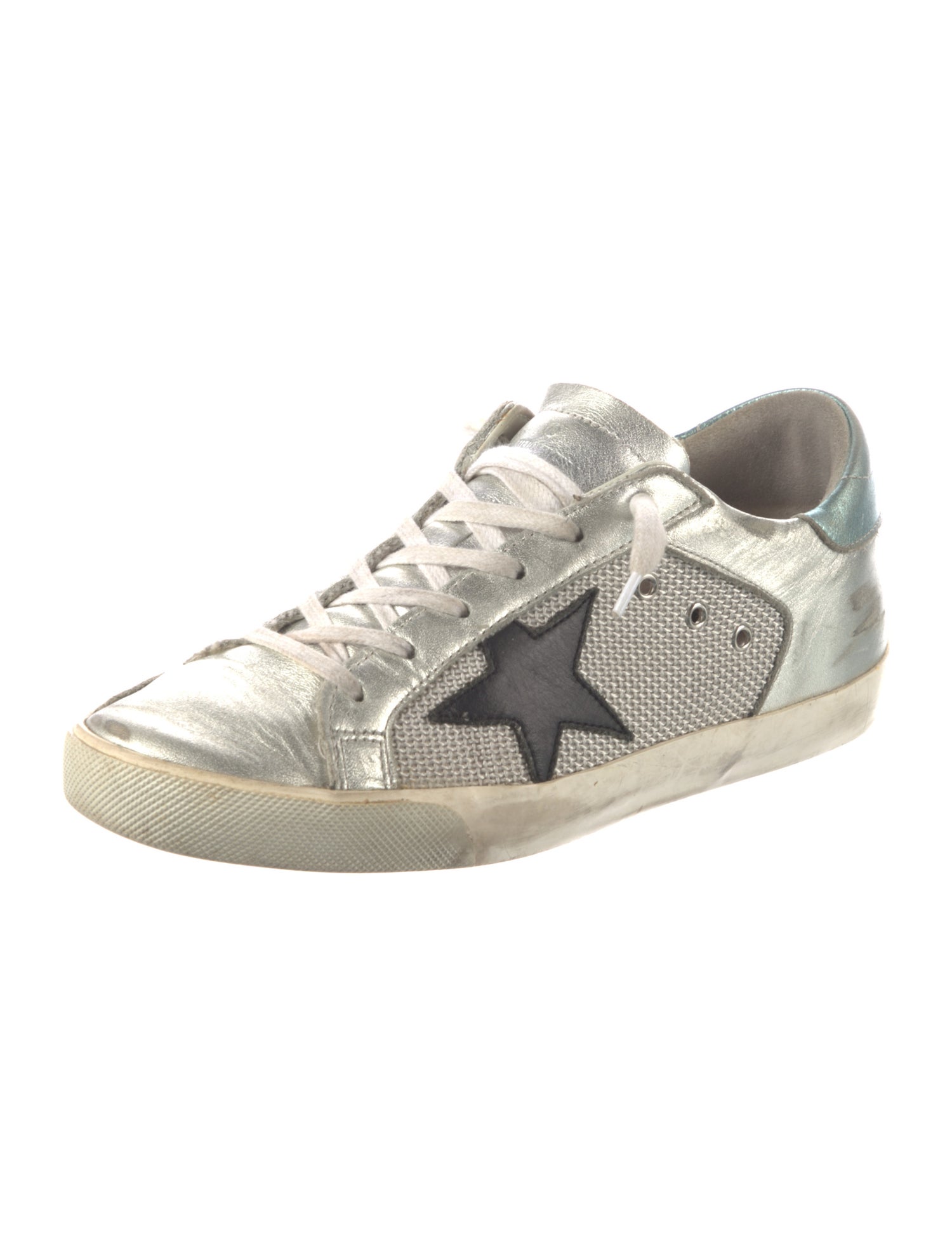 Golden Goose Leather Colorblock Pattern Sneakers