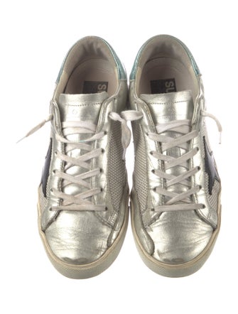 Golden Goose Leather Colorblock Pattern Sneakers