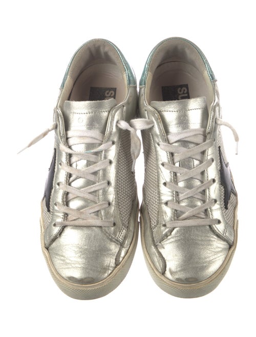 Golden Goose Leather Colorblock Pattern Sneakers