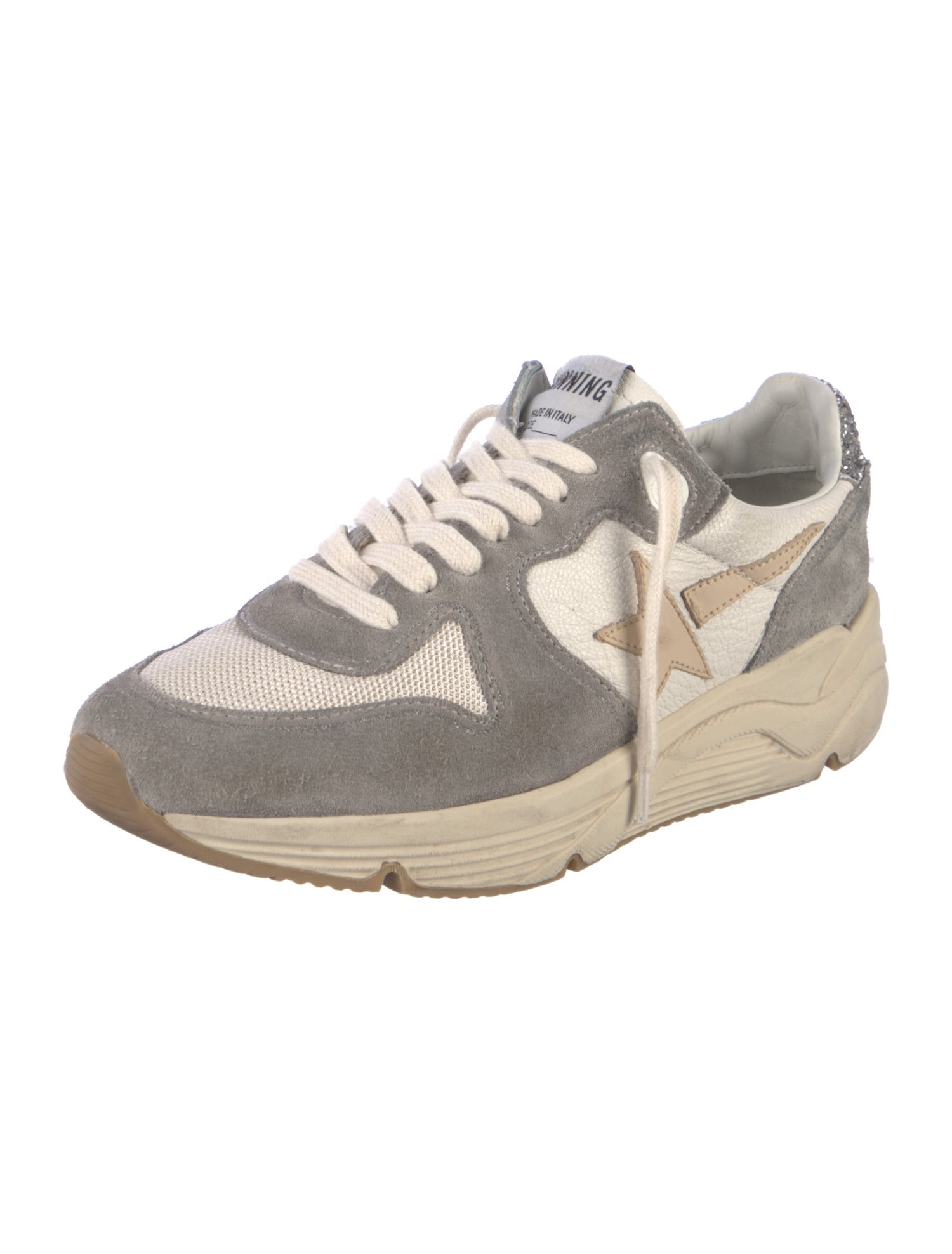 Golden Goose Suede Colorblock Pattern Sneakers