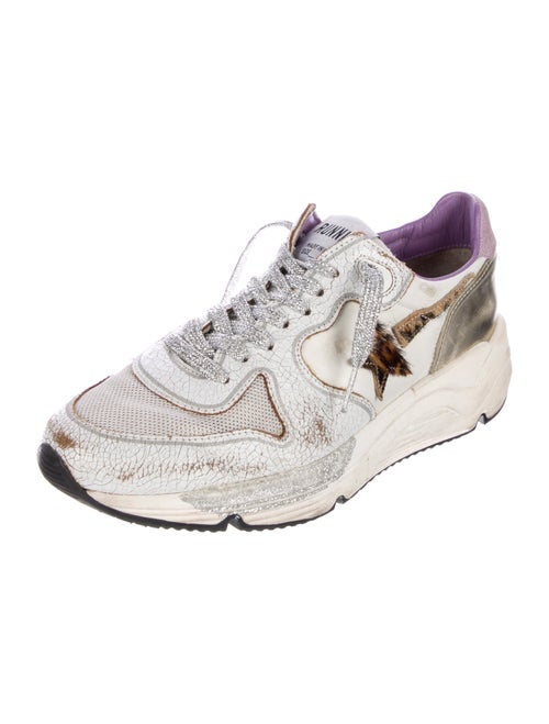 Golden Goose Leather Animal Print Athletic Sneakers
