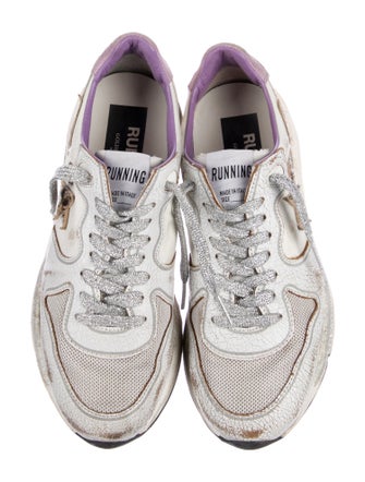 Golden Goose Leather Animal Print Athletic Sneakers