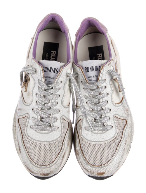 Golden Goose Leather Animal Print Athletic Sneakers