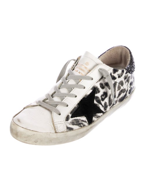 Golden Goose Leather Animal Print Sneakers