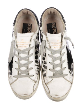 Golden Goose Leather Animal Print Sneakers