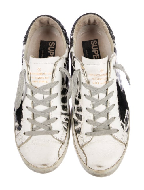 Golden Goose Leather Animal Print Sneakers