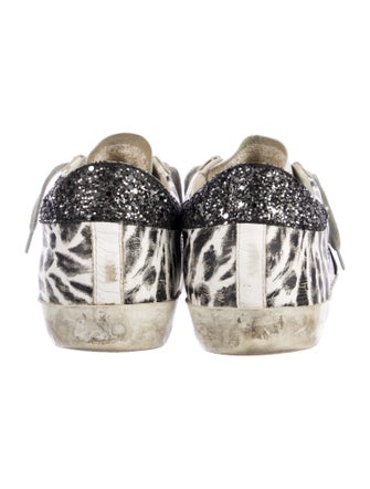 Golden Goose Leather Animal Print Sneakers