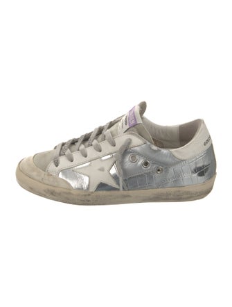 Golden Goose Leather Colorblock Pattern Sneakers