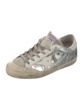 Golden Goose Leather Colorblock Pattern Sneakers