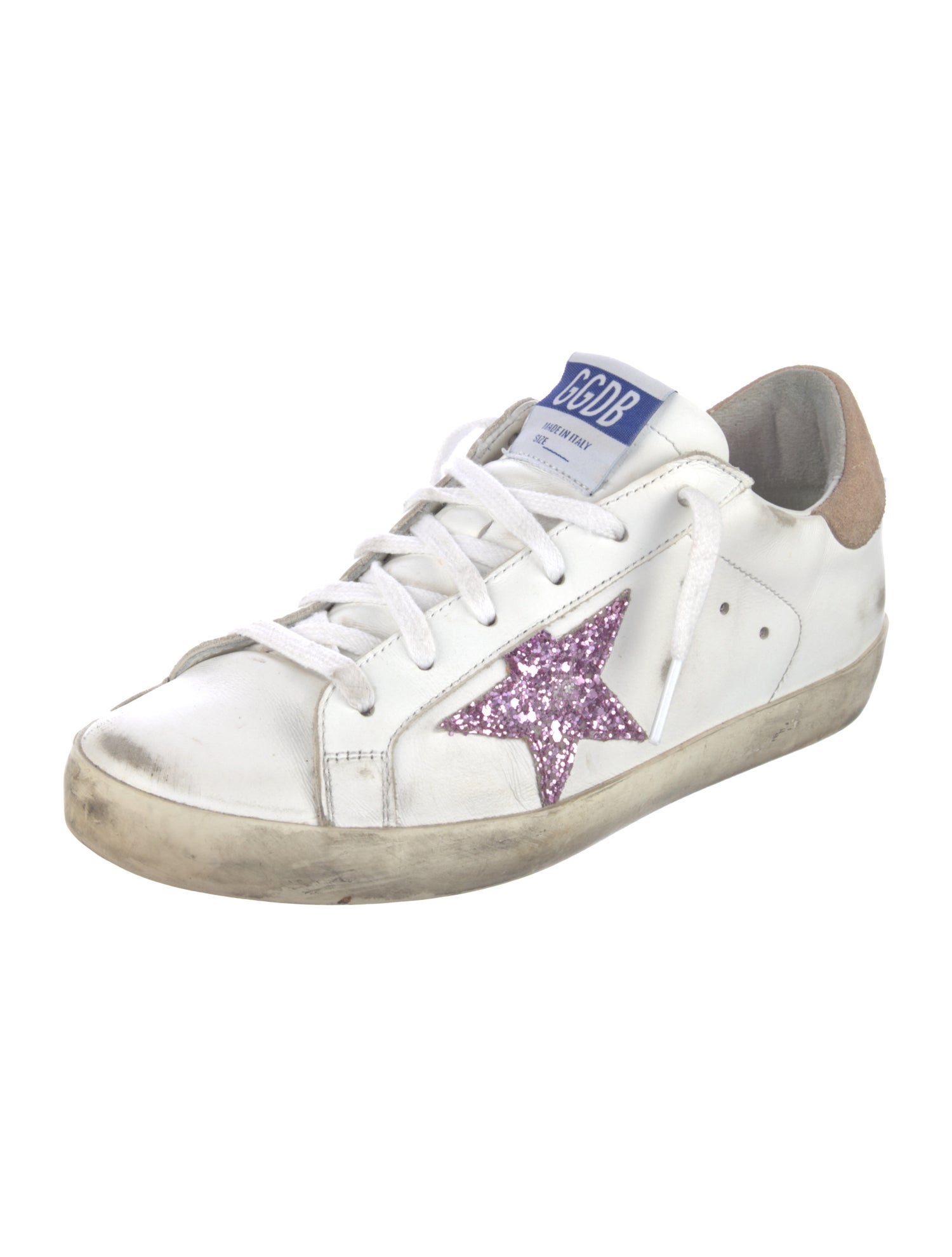 Golden Goose Leather Colorblock Pattern Sneakers