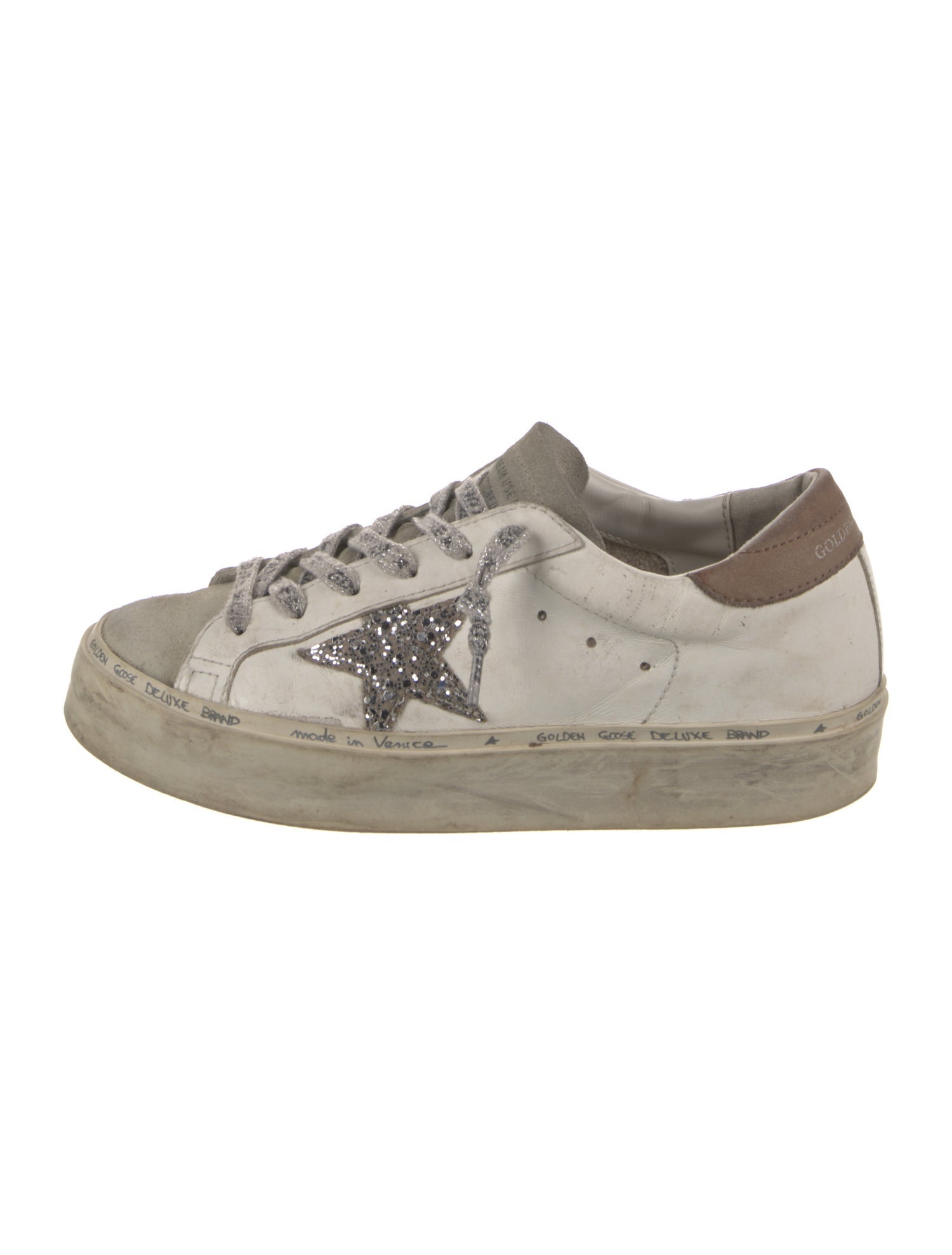 Golden Goose Leather Printed Sneakers