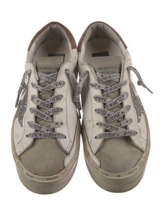 Golden Goose Leather Printed Sneakers