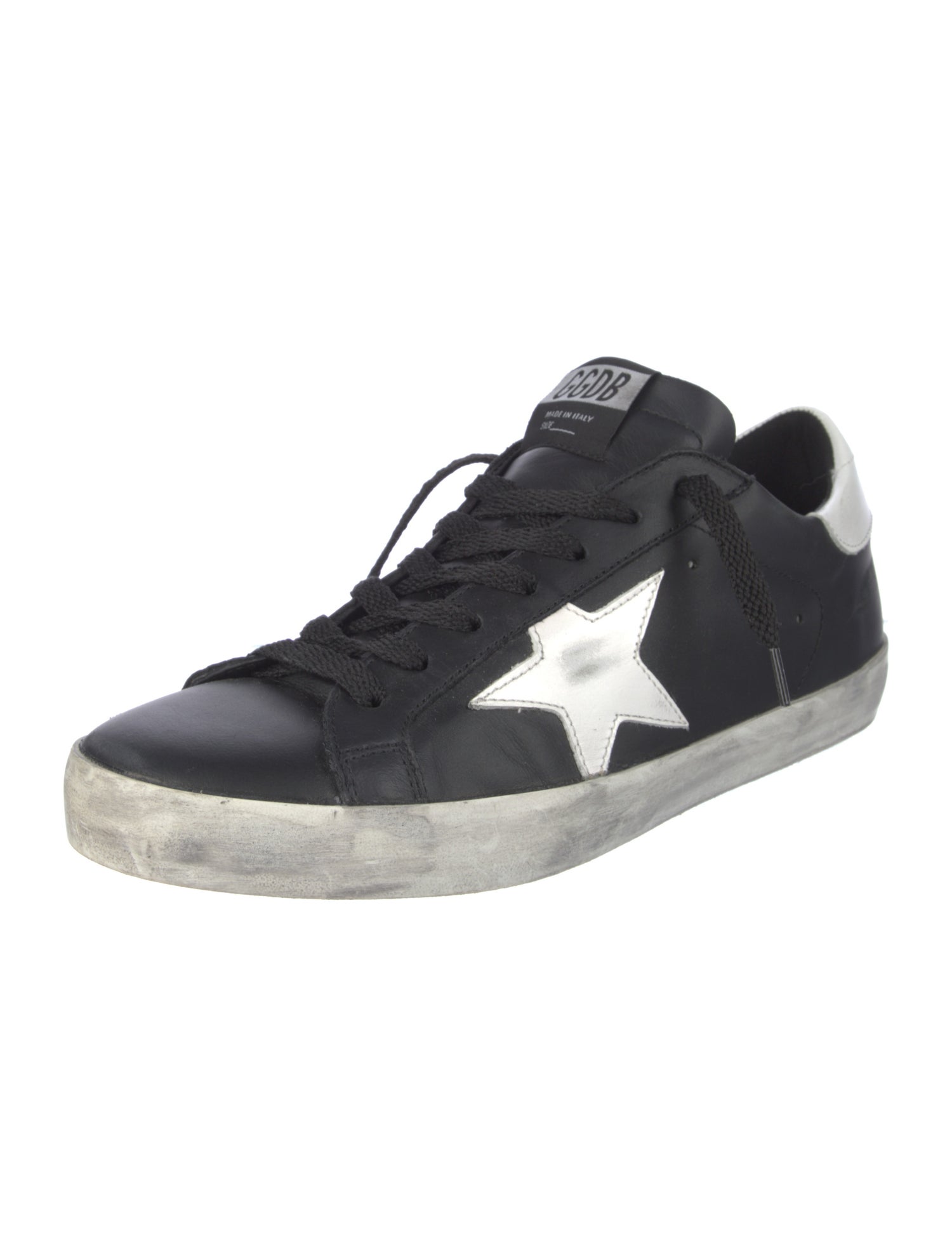 Golden Goose Leather Graphic Print Sneakers