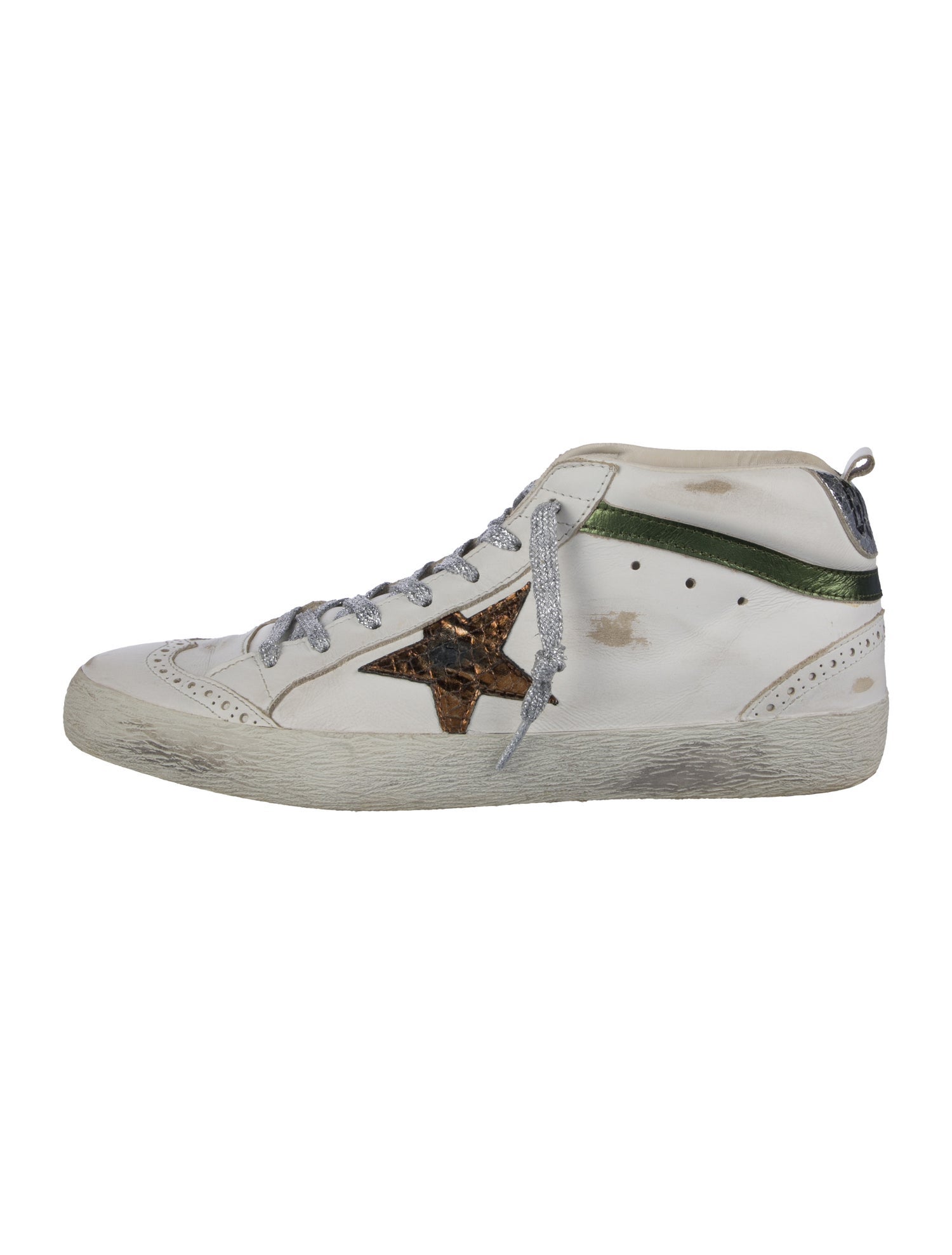 Golden Goose Leather Animal Print Sneakers