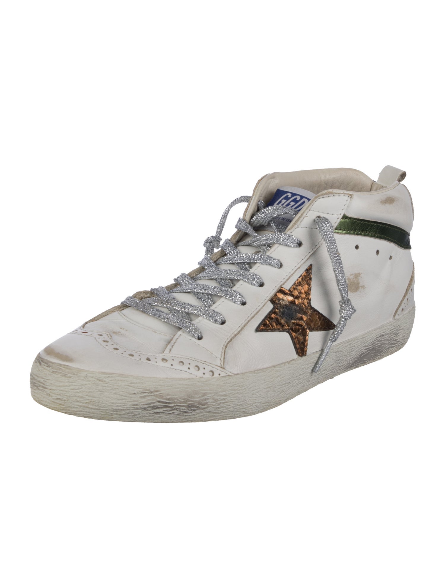 Golden Goose Leather Animal Print Sneakers
