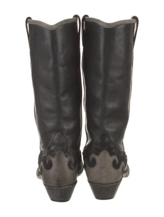 Golden Goose Leather Embroidered Accent Western Boots