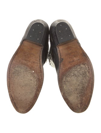 Golden Goose Leather Embroidered Accent Western Boots