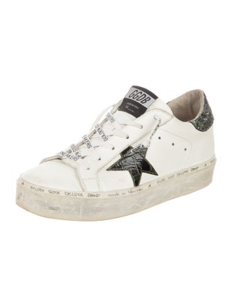 Golden Goose Leather Glitter Accents Sneakers