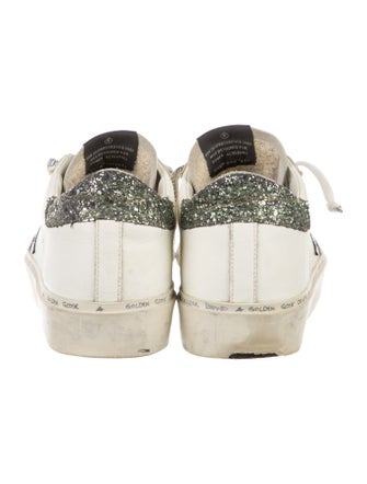 Golden Goose Leather Glitter Accents Sneakers